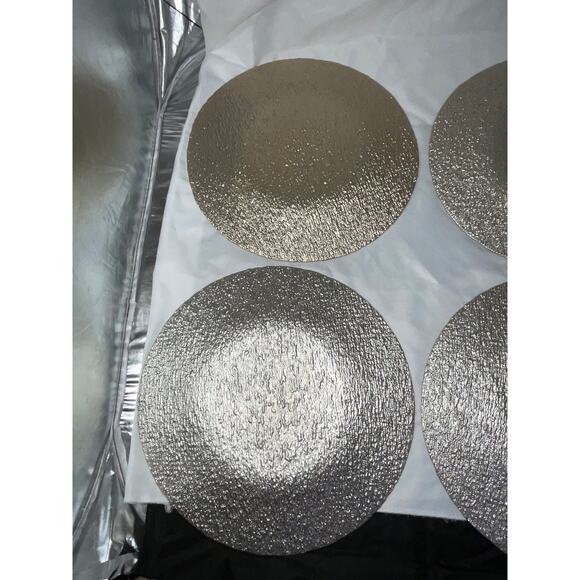 NEW AKCAM TURKISH GLASS GOLD RAINBOW IRIDESCENT DINNER PLATE SET/4 - Picture 11 of 15